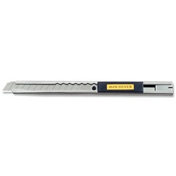 Нож OLFA с выдвижным лезвием и корпусом из нержавеющей стали, автофиксатор, 9мм  OL-SVR-1