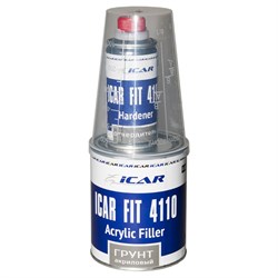 Грунт-наполнитель ICAR FIT 4110 4+1 акриловый, серый, с отвердителем (комплект), уп.0,8л+0,2л