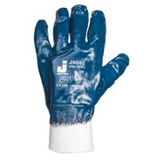JN065 Защитные перчатки c полным нитриловым покрытием, подкладка 100% хлопок, цвет синий, размер XL