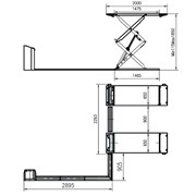 WDK-505X/380 Напольный ножничный автомобильный подъемник, г/п 3.5 т - фото 42796