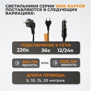 WDK-WL2210020 Raptor XL Переносной светодиодный светильник XL, 220 В - фото 47721