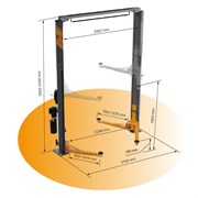 WDK-526/380 Подъемник двухстоечный с верхней синхронизацией 4,2 тонны, одност. разбл. - фото 46135