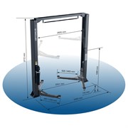 OPT-5W/380 Подъемник двухстоечный с верхней синхронизацией 4 тонны, одност. разбл. - фото 46162